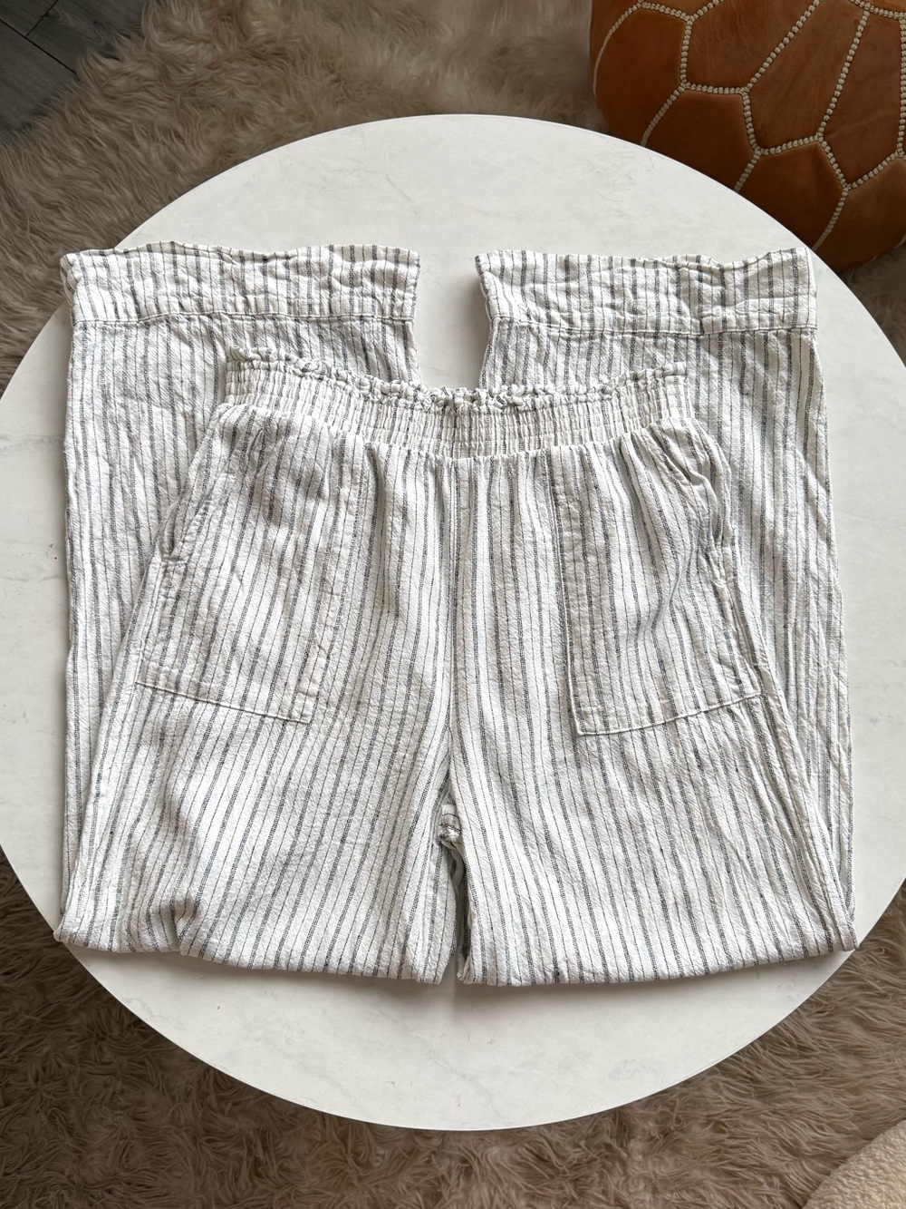 Time and Tru Linen Blend Striped Wide Leg Pants XS